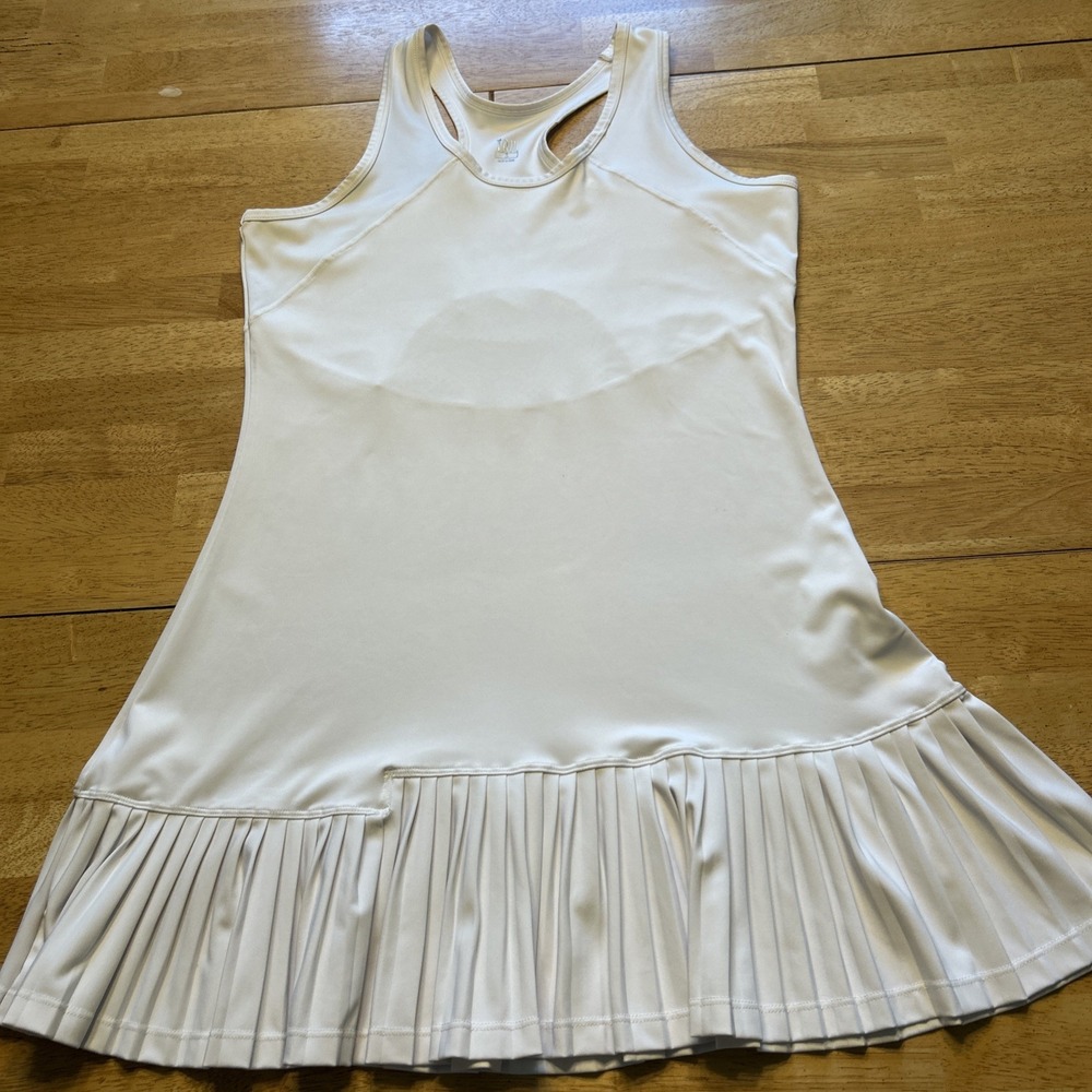 TAIL Women's Small Tennis Dress‎ White Pickle Ball Pleated Skirt Racer Back